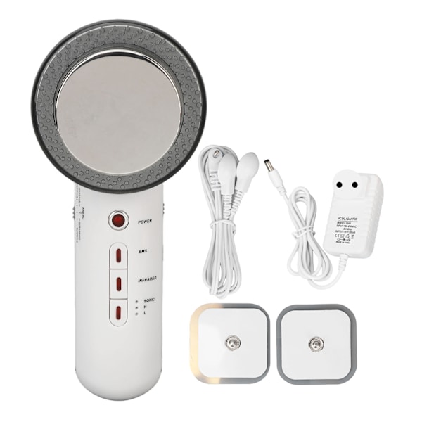 3-in-1 käsikäyttöinen kehon muotoilulaite, korkea taajuus mikrovibraatio, 4 LED-valoa, kehon muotoilulaite, 100-240V EU-pistoke