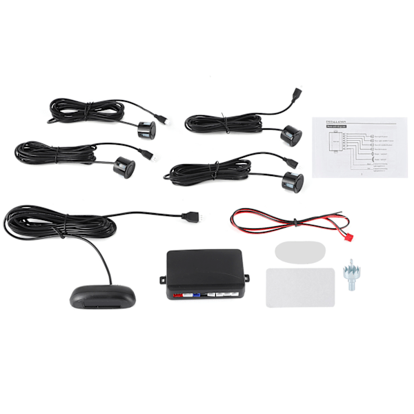 Auto LED Parkeringssensor Backup Radar System Summerende alarm Vejrbestandig Universal til 12V biler