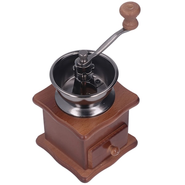 Hånd Kaffe Kværn Kværn Retro Bog Klassisk Stil Træ Base Rustfrit Rustfrit Stål Kerne Manuel Kaffe Kværn