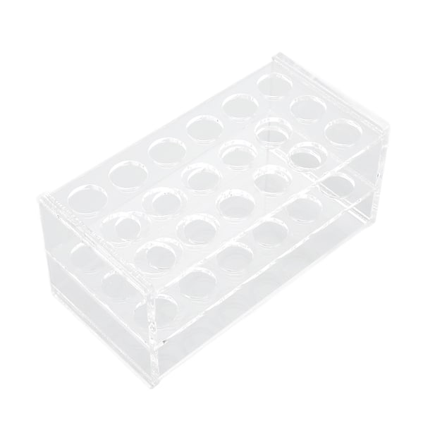 Reagensglassstativ i akryl for 17 mm rør, 18 hull, transparent, sentrifugerørstativ for 10 ml og 15 ml rør