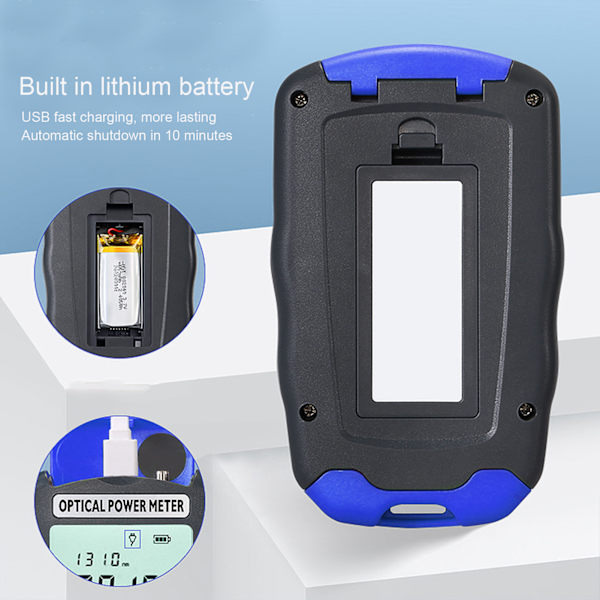Mini Optisk Fiber Effektmeter Tester FC SC ST Universal Grensesnitt 3 i 1 10KM med LED-lys AUA DC70 (-70~+10dBm)