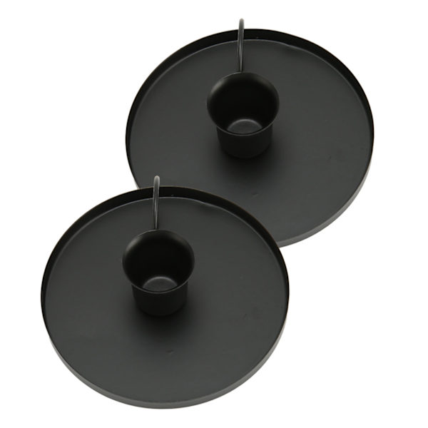 2 stk Retro Jern Lysestaker Metall Hjem Enkel Elegant Skrivebordsduftende Lysestativ for Meditasjon