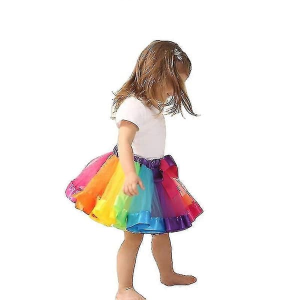 3m-8t Prinsesse- og regnbue tylskørter til piger Blue 3T