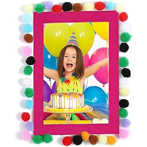 300 kpl 2,5 cm:n lasten askartelupukuja, erilaisia ​​värejä pomponpalloja itse luoviin askartelukoristeisiin