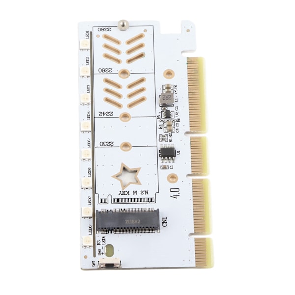 M.2 NVMe SSD PCIe-sovitin 64Gbps PCIe 4.0 18 RGB-tilaa Plug and Play M.2 PCIe-sovitinkort 2230 2242 2260 2280 RGB ja Dual Power Module