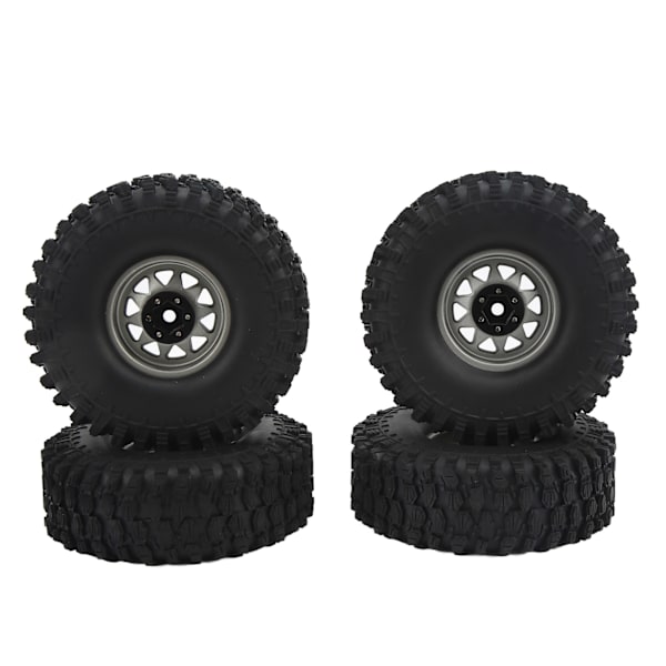 4 st 1/10 Skal RC Bil Hjul Däck Järnhub 1,9 Tum Gummi Däck för 1/10 Fjärrstyrd Bil Uppgradering Tillbehör Grå
