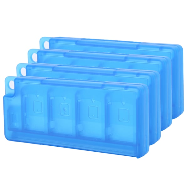 4 st Spelkortsfodral Förvaringsbox med 8 i 1 Kortplats + 2 st Platser för Nintendo Switch Blå