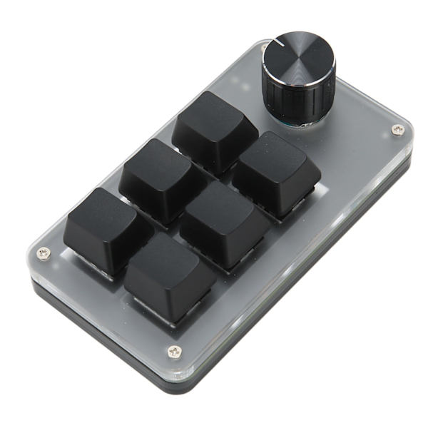 6-knapps minitastatur med ratt RGB Blå brytere Trådløs Plug and Play DIY Programmerbar mekanisk tastatur med én hånd