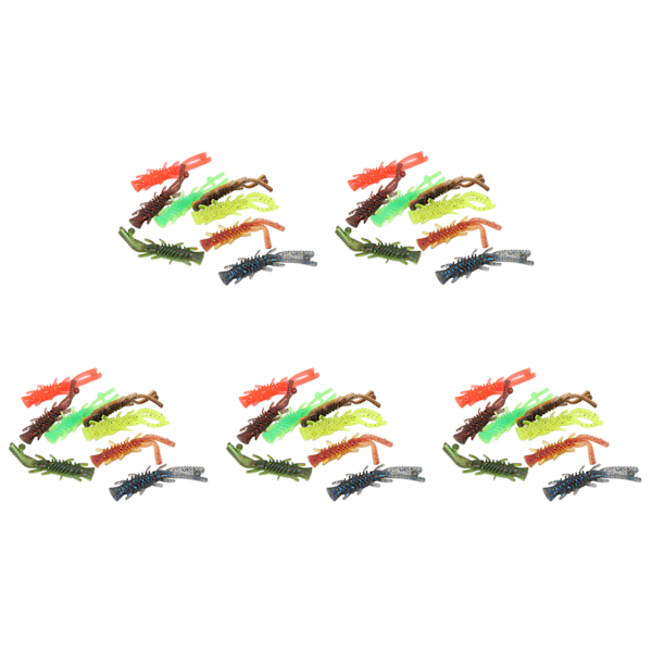 40 st Soft Shrimp Lure TPE Hög Elasticitet Rivbeständig Livsliknande Räka Fiskebete