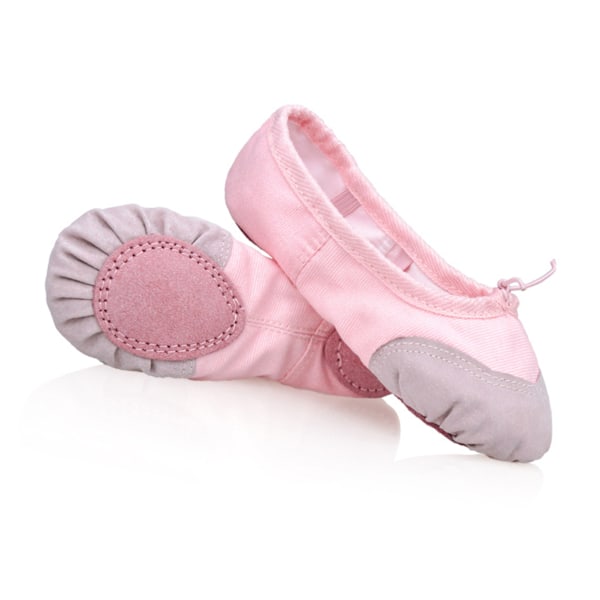 Balletsko Pink Blød Anti-Slip Sål Fleksibel Holdbar Lærred Åndbar Pigesko Dansesko til Børn Gymnastik Træning 28 EU Størrelse
