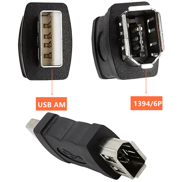 EightNice Firewire IEEE 1394 6-stift hona till USB hane omvandlare 2 st.