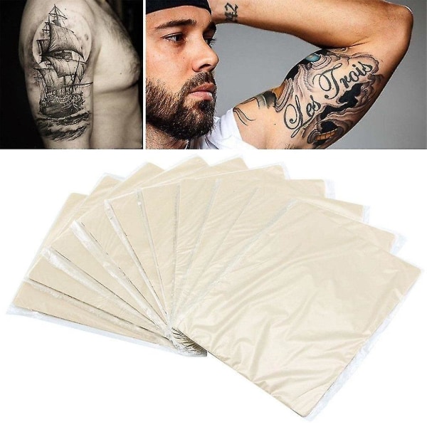10x Learn Blank Tatuering Tatuering Fake False Practice Hud 20x15cm Syntet Beige