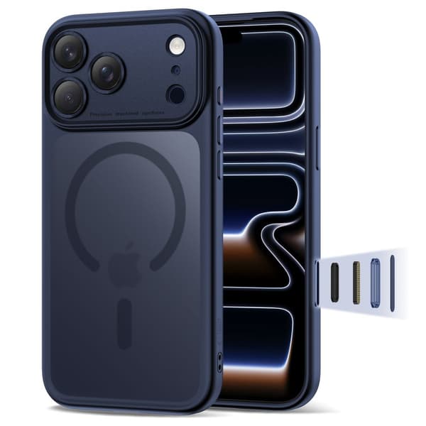 【NX】Tech-Protect Kompatibel med iPhone 17 Pro Cover MagSafe MagPeak Mat Dyb Blå 100