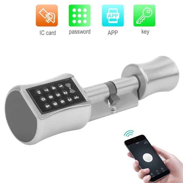Älykäs ovilukko Salasanakortti Bluetooth APP Sylinteri Varkaudenestoavaimen lukko turva- ja puu- ja lasioville
