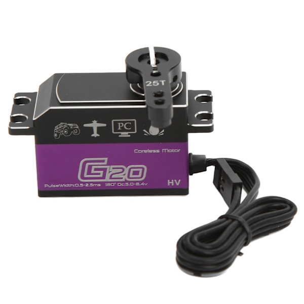 G20 RC-bil Digital Servo 20KG Högt Vridmoment Helvattentät Metallväxel Servo för 1/8 1/10 RC-fordon