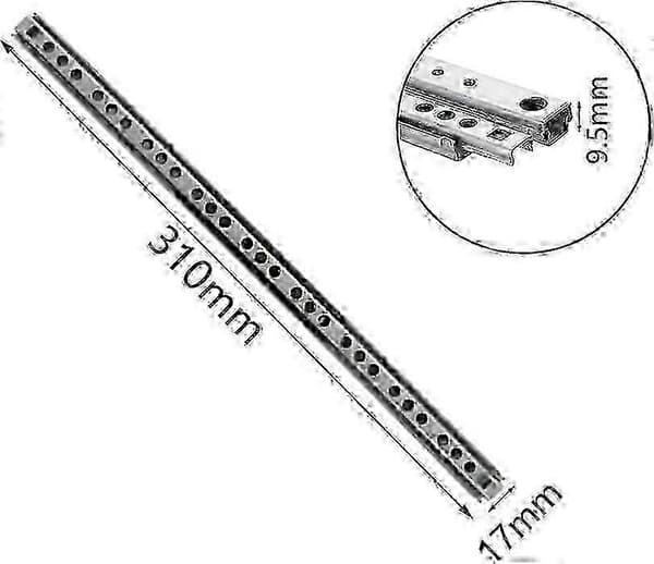 17 mm kulelagerskinner 310 mm lengde for møbler 1 par (2 stk)