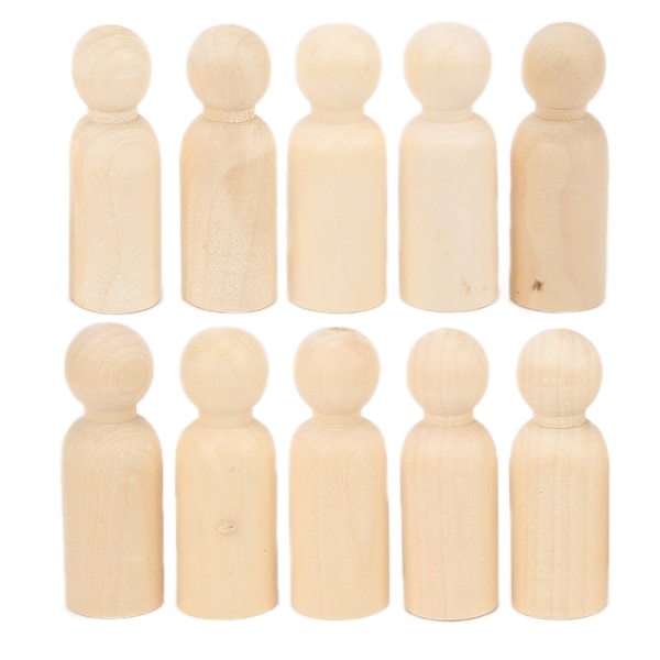 10 stk træpindedukker 75 mm 3,0 tommer Sikker BurrFree Udvikle HandsOn Færdigheder DIY-tilbehør til dekoration (drenge)