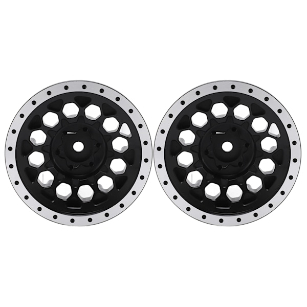 2st RC hjulnavsfälg Professionell aluminiumlegering hjulnavset för Axial SCX6 1/6 RC bil Balck