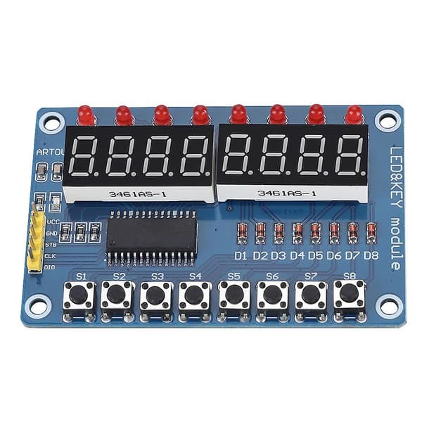 8-bit LED digitalt displaymodul TM1638 til Arduino AVR