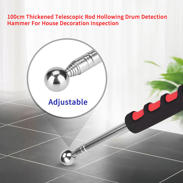 115 cm teleskopisk stangtrommelinspeksjonshammer for husdekorasjon