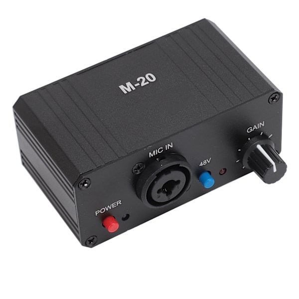 Mikrofonförförstärkare High Gain 48V Phantom Power XLR Output Mic Förförstärkare för dynamiska och kondensatormikrofoner Booster