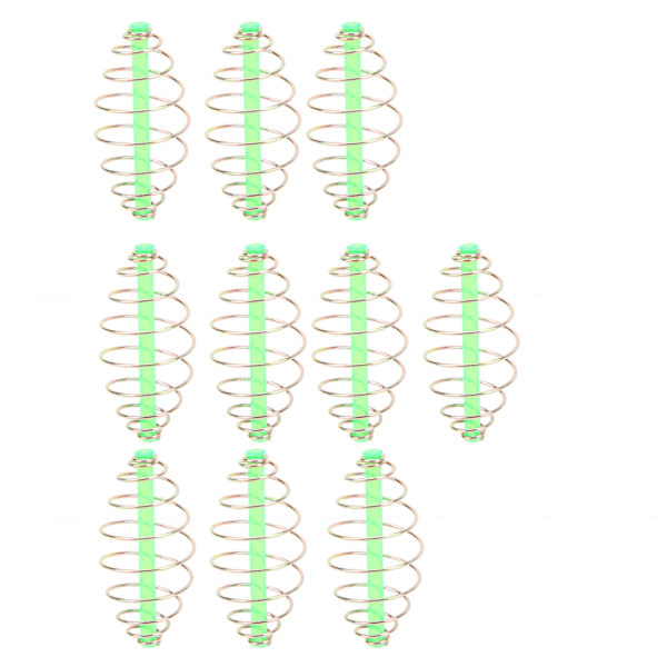 10 stk Fjeder-Spole Inline-Metode Mader Spole Inline Metal Agnslynge Mader Fiskeudstyr M