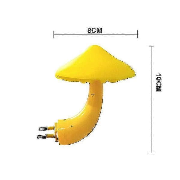 2x LED Nattlampe Soppformet Vegguttak Lampe EU-plugg Varmhvit Lysstyrt
