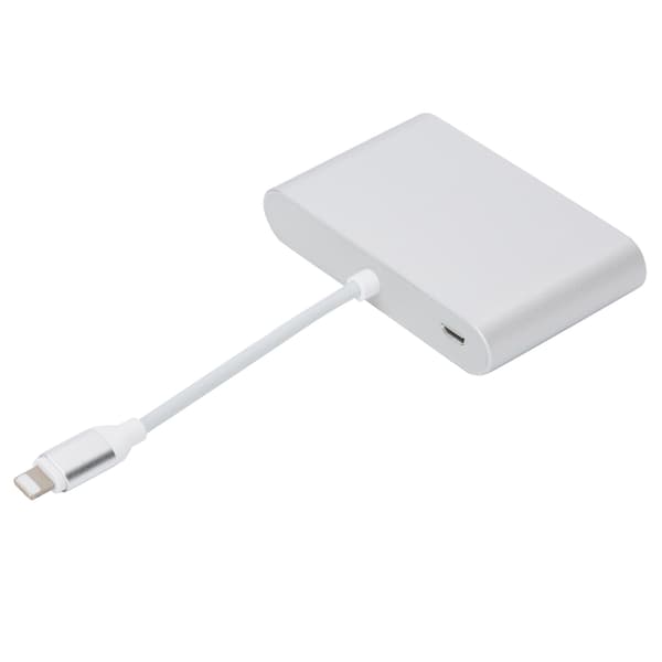 Aluminiumslegering til IOS System Interface til HDMI+VGA+3.5MM Adapter Udstyr Sølv