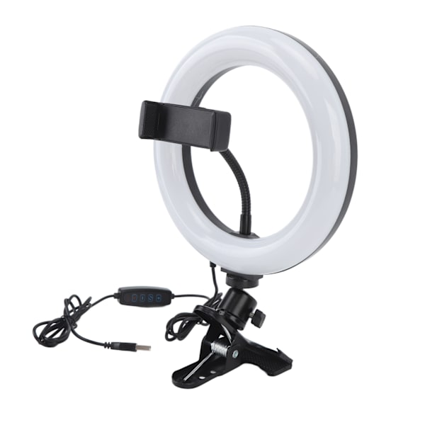 Selfie Ringlys ABS Justerbar Farve og Lysstyrke Klips På LED Fyldlys til Live Streaming Makeup Møde Videoopkald