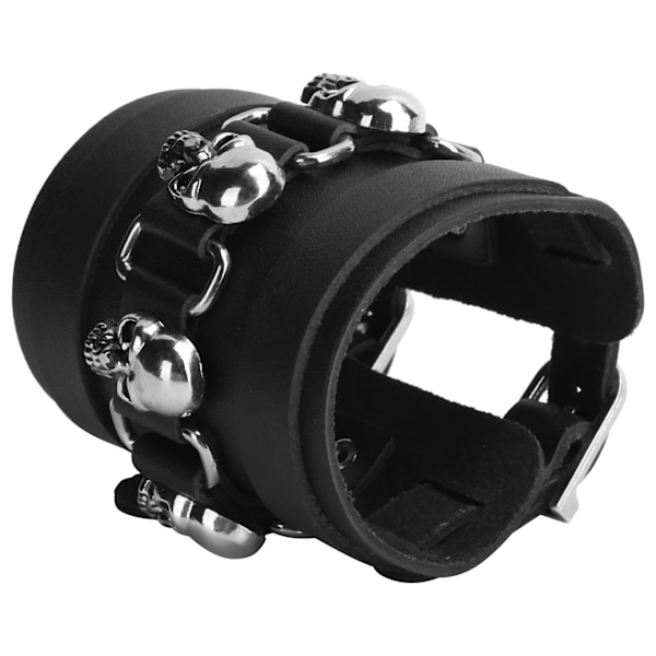 Metal Skull Läderarmband Punk Rock Style Justerbart armband för presentsouvenir