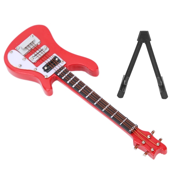 Miniatyr tremodell elektrisk gitar Modell Musikinstrument Ornament Gave Rød