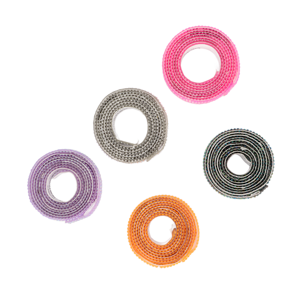 5 Rullar Rhinestone-remsor Blandade Färger 1yd Längd 0.4in Bredd Används Ofta Kristallband för Dekoration DIY Hantverk