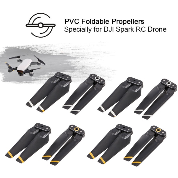 4 Par FPV Drone PVC Foldbar Propel til DJI Spark RC Drone