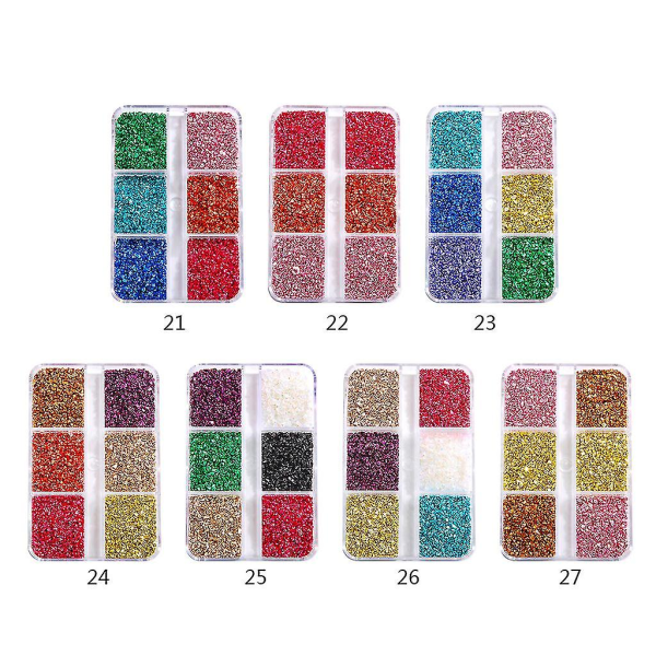 Multi-farve knust glas sten harpiks fyldninger sæt til DIY epoxy harpiks form 24