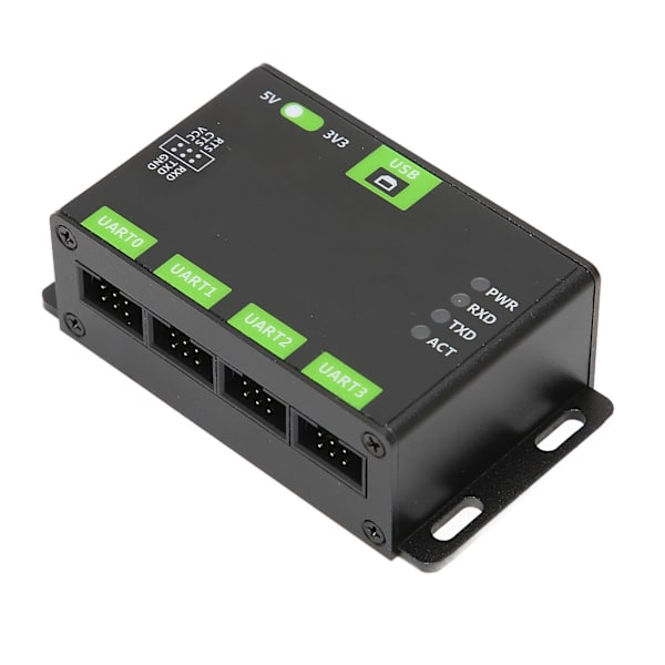USB till UART Adapter Aluminiumlegeringsskal USB TILL 4CH TTL UART Universal Seriell Kommunikationsadapter UART