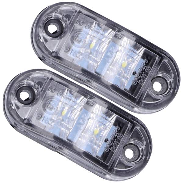 10-30V 2LED sivuvilkkuvalo Suuri kirkkaus Vilkkulamppu autoihin Kuorma-autoihin Perävaunuihin Asuntoautoihin Valkoinen