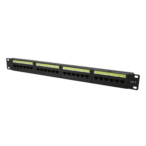 CAT6 24-ports nettverkslapppanel støtter 10G Ethernet RJ45 nettverkslapppanel for 19-tommers standardskap