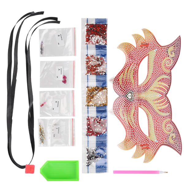 AA402 DIY Diamantmaleri Ansiktsmaske Tiger Rhinestone Bilde for Jenter Kostymefest
