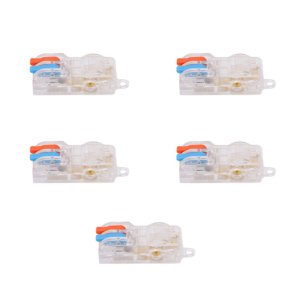 5 st spak ledningsanslutningar 2-portars T-typ splitter Snabbkablage Tryck in ledareplint T22A 250V 32A