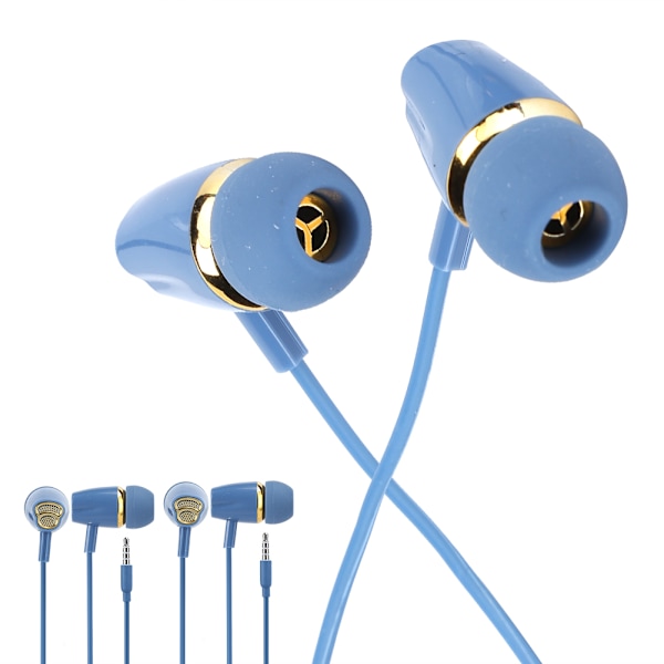 3 stk. In-Ear Kabelkontrollerte Øretelefoner Subwoofer 3.5mm Kablet for Mobiltelefon Datamaskin (Blå)