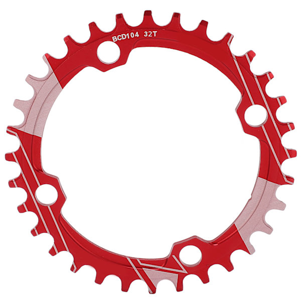 Lebycle 104BCD Rund Smal Bred Kædering MTB Cykel 32T Kransæt Tandplade Dele Rød