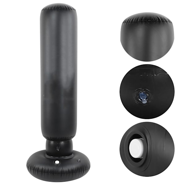 PVC oppustelig boksepose Kolonne Fortykkelse Bokse Pille Pose Fitness Tool 1,6 m (sort)
