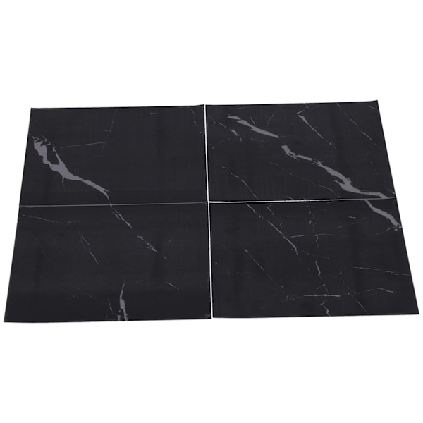 4 kpl Paksu PVC-laatta-tarra Vedenkestävä itseliimautuva lattiatarra keittiöön ja kylpyhuoneeseen (30x30cm DLSF01 musta)