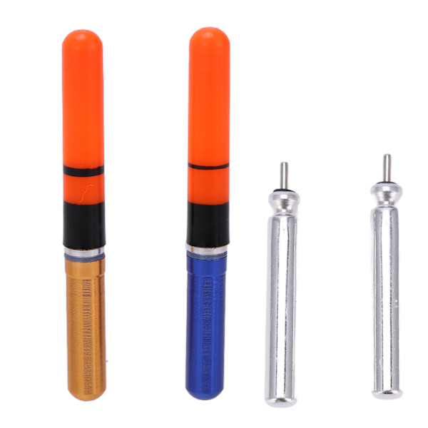 2 stk LED Bobbers Nattbelyste Plast Lysende Farger Fiskeflytere for Nattefiske
