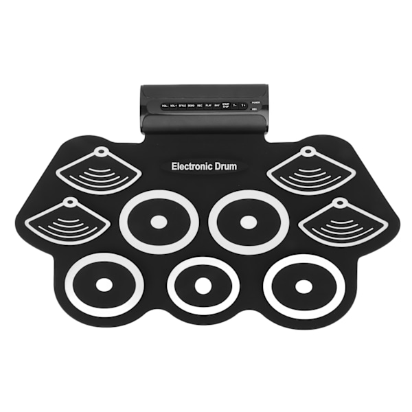 Elektroniskt trumset Roll Up Practice Pad Midi Kit med pedaler Sticks Present för barn 100‑240V US-kontakt