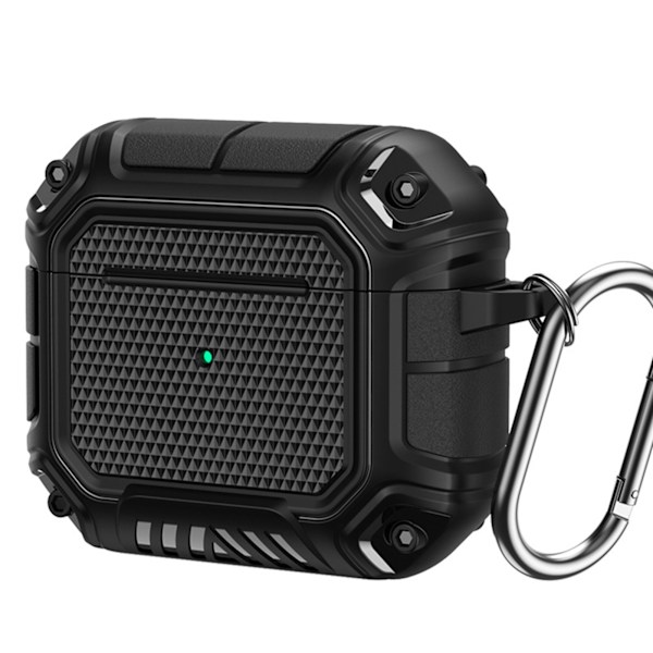 Beskyttende hovedtelefoncover TPU-etui Anti-tab med karabinhage til IOS Earbuds 3 Sort