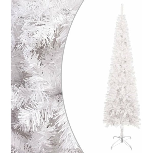 Smalt hvidt juletræ 180 cm
