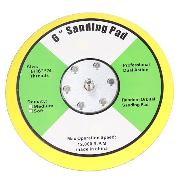 Krog- og øjestykke-støtteplader Luft-slibemaskine PU-støtteplade til slibning Polering Buffing 6in 5/16inx24 Tråd 12000RPM