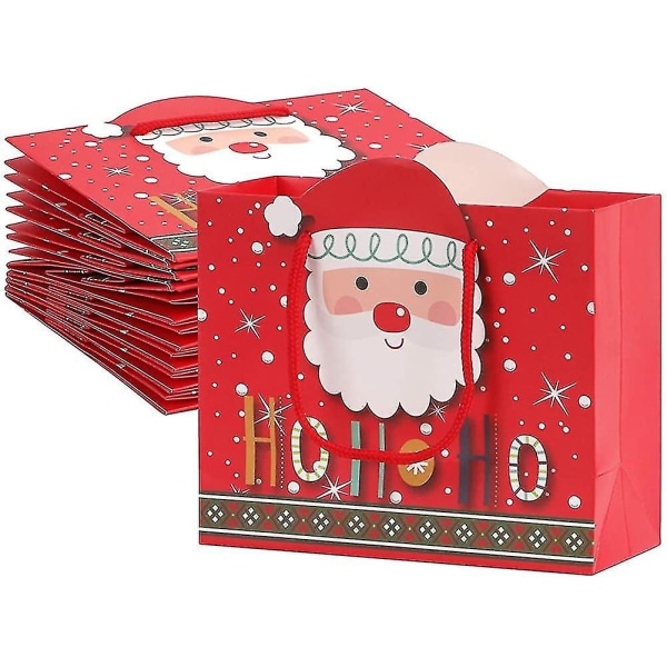 10 julegaveposer med håndtag Gavepose Julemand snemandsgavepose