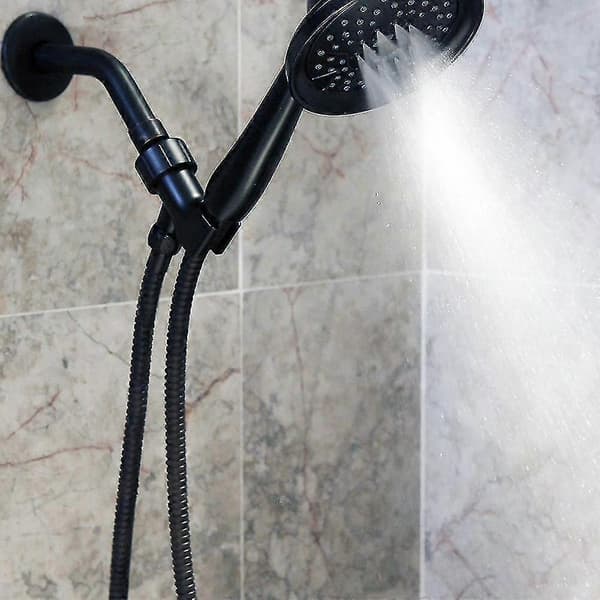 Fleksibel dusjslange - Ekstra lang, rustfritt stål, dobbel spenne for hånddusjhode - oljeslipt bronse - JA 2m black shower pipe